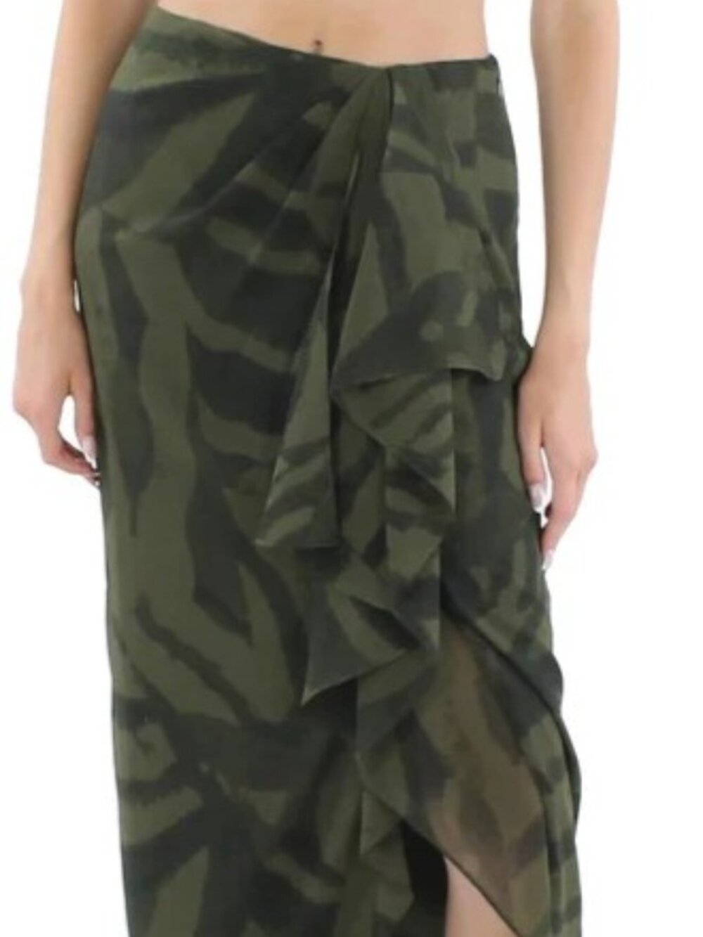 Lauren Ralph Lauren Ruffle Front Slit Skirt Size 8